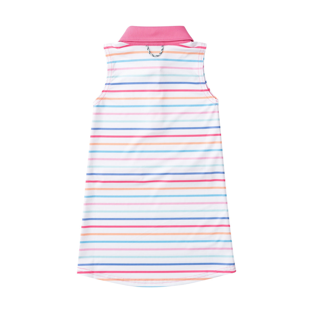 PRODOH Girls' Sleeveless Polo Dress in Sunset Stripe