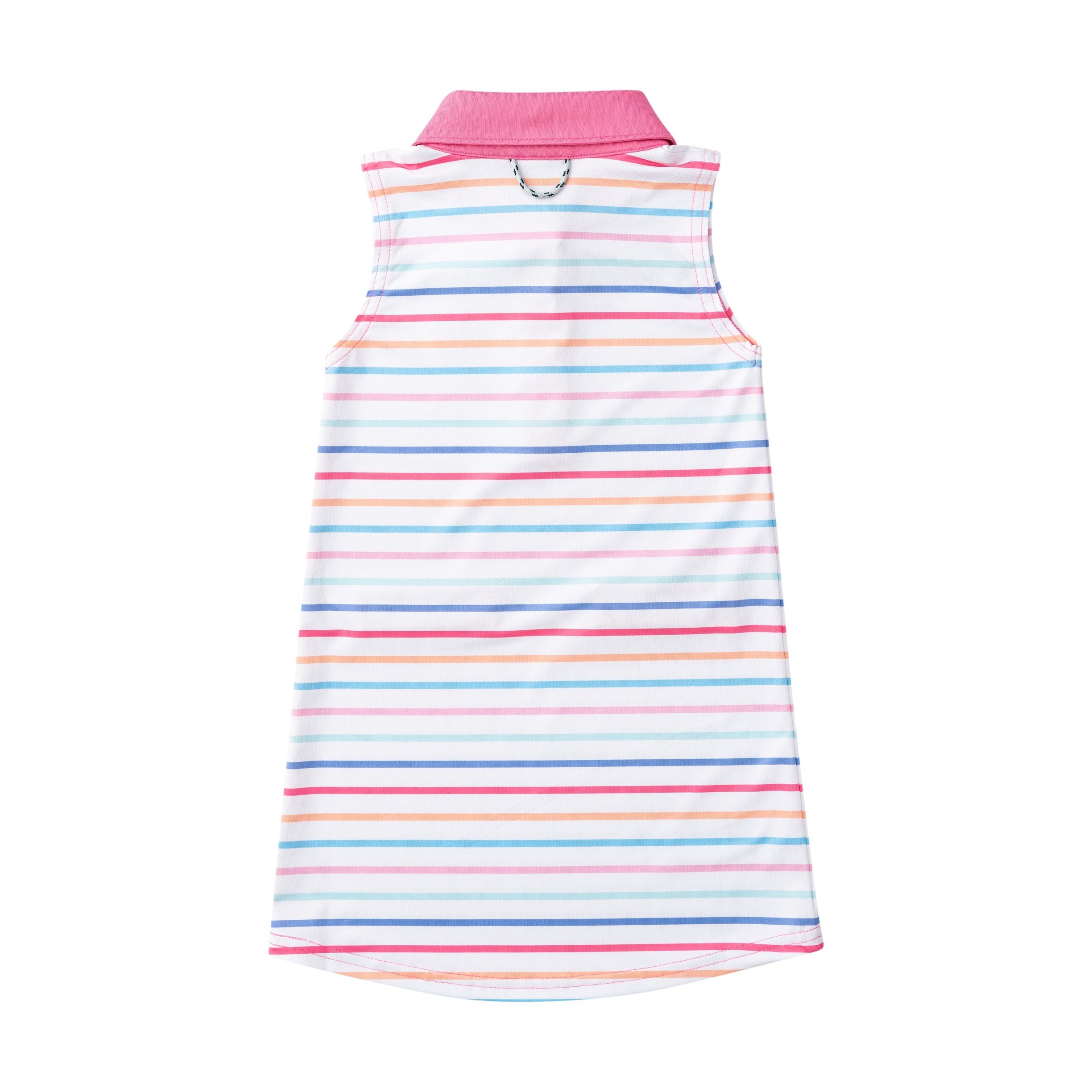 PRODOH Girls' Sleeveless Polo Dress in Sunset Stripe