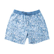 men's boogie board swim trunk in blue and white Oyster Shell Print