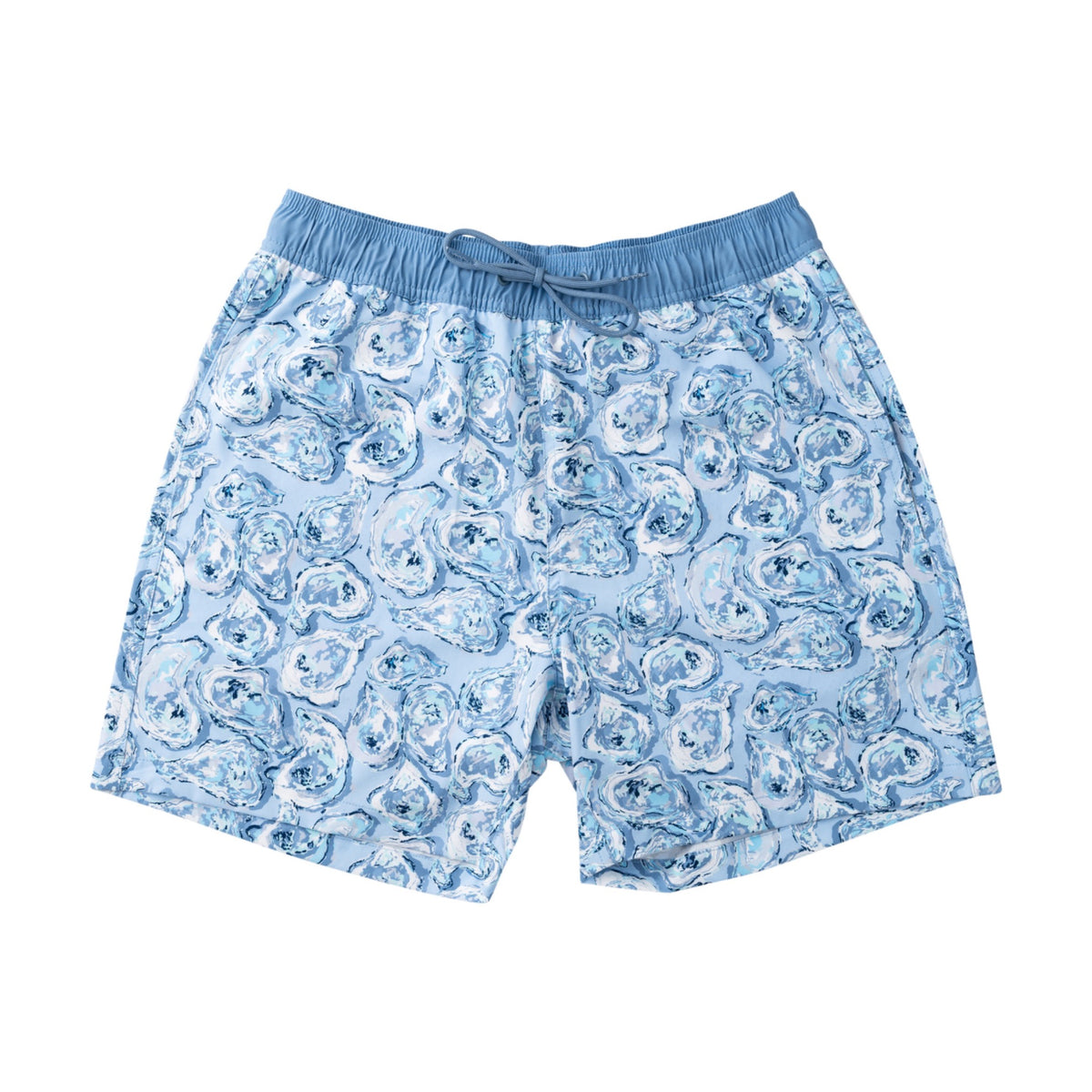 men's boogie board swim trunk in blue and white Oyster Shell Print