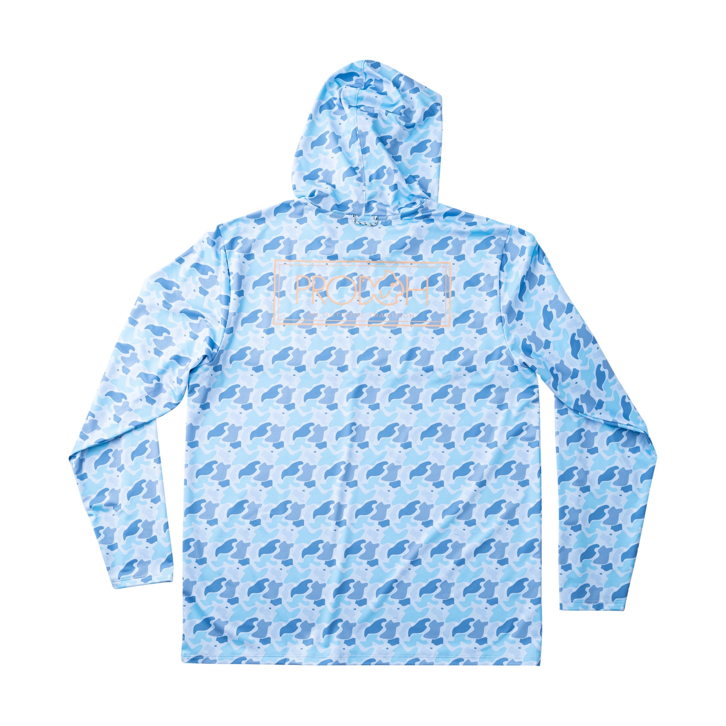 Men's Pro Performance Hoodie T-shirt - Windsurfer Blue Camo