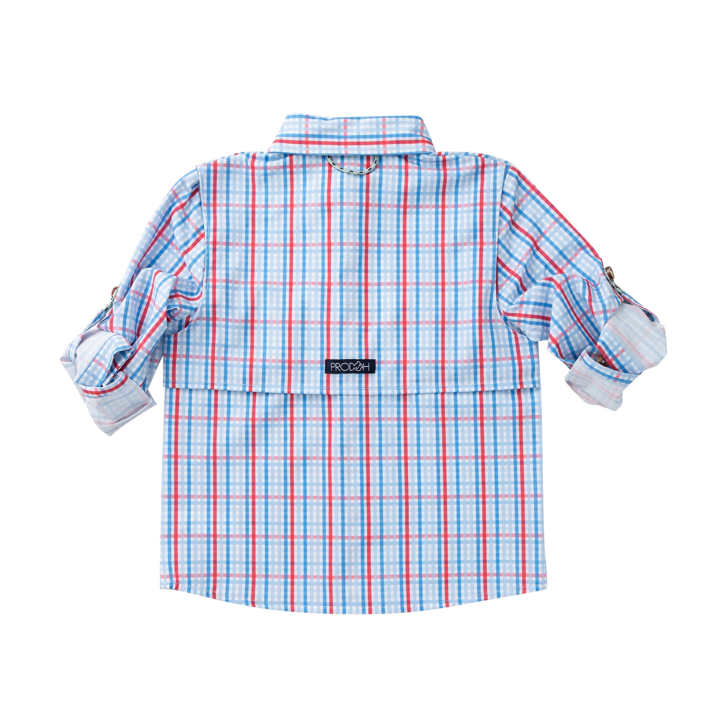 Boys' Long Sleeve Founders Kids Fishing Shirt Patriotic Plaid