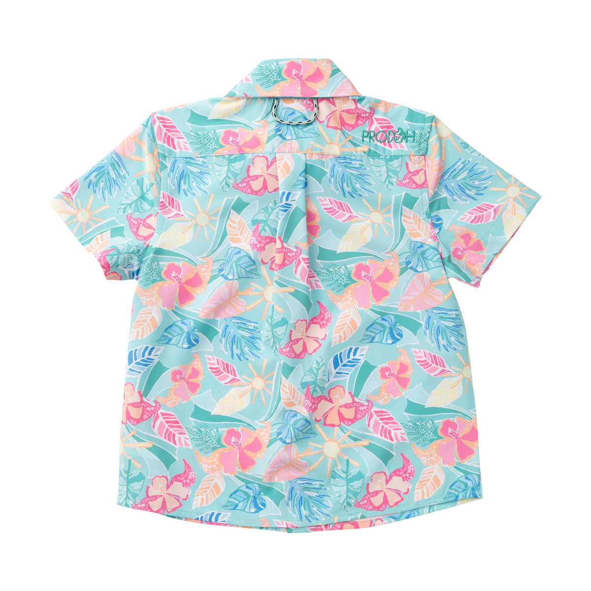 Colorful floral patterned shirt on a white background