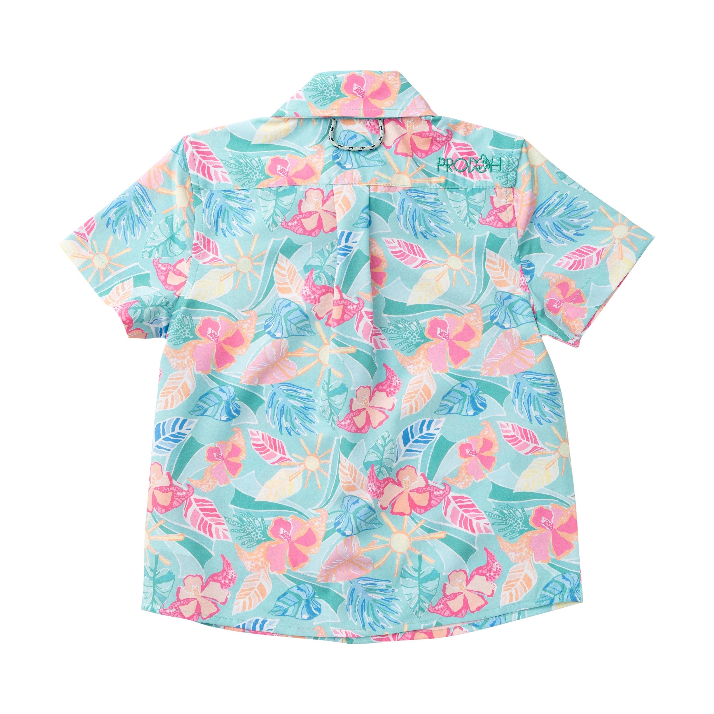 Colorful floral patterned shirt on a white background