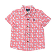 Boys' Short Sleeve Button Down Shirt in American Flag Plaid