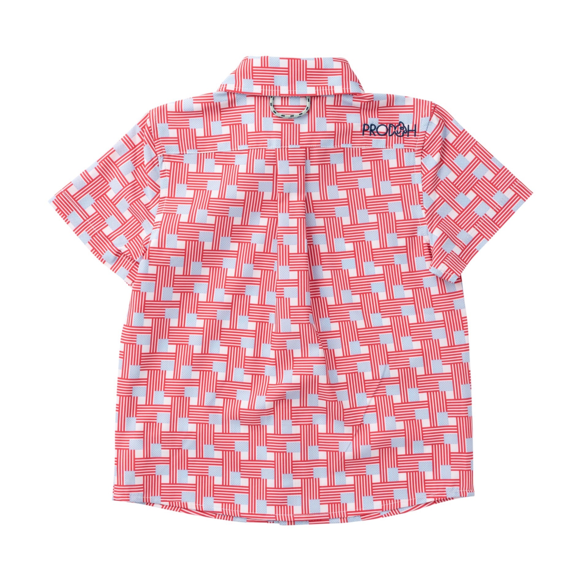 boys Red and white american flag patterned shirt