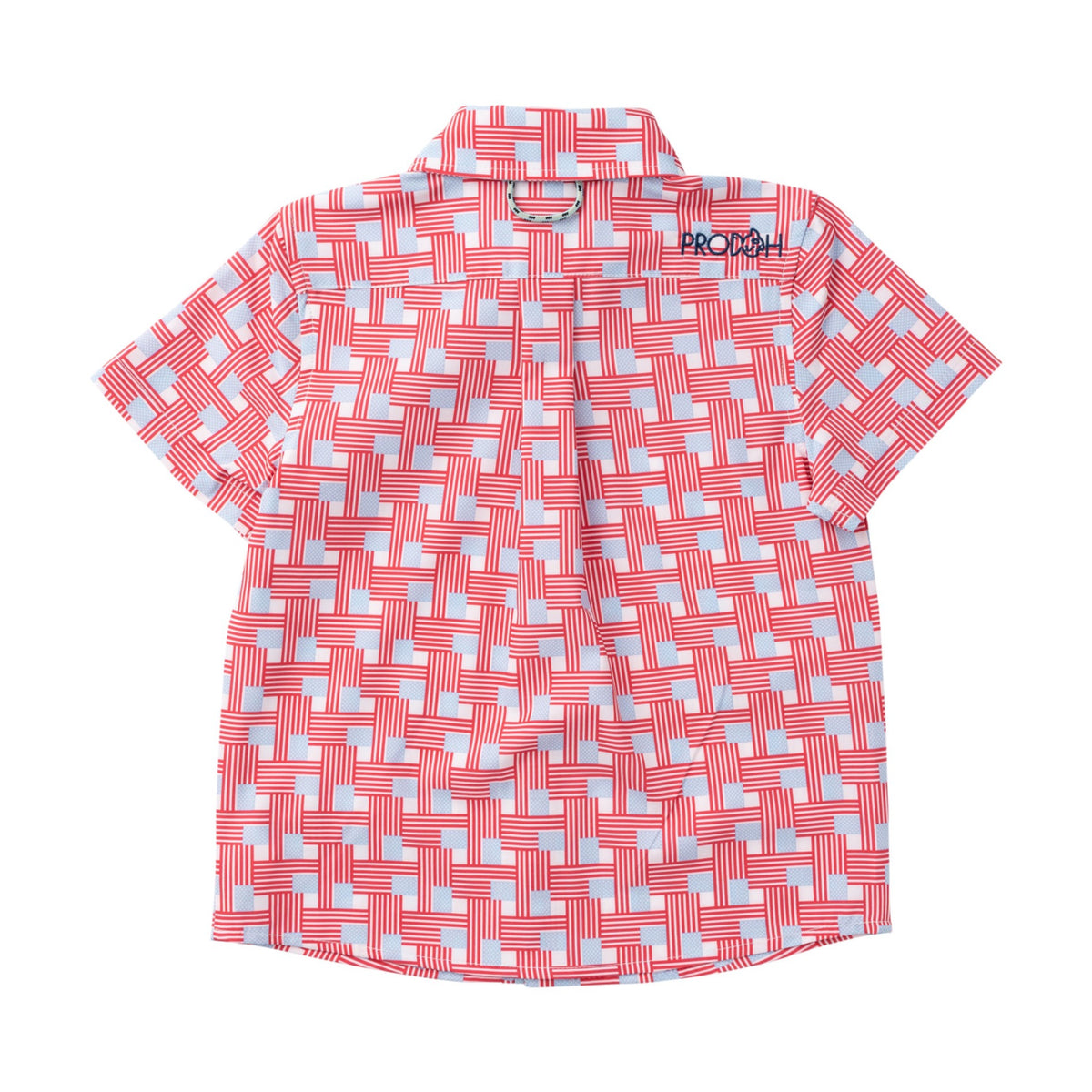 boys Red and white american flag patterned shirt