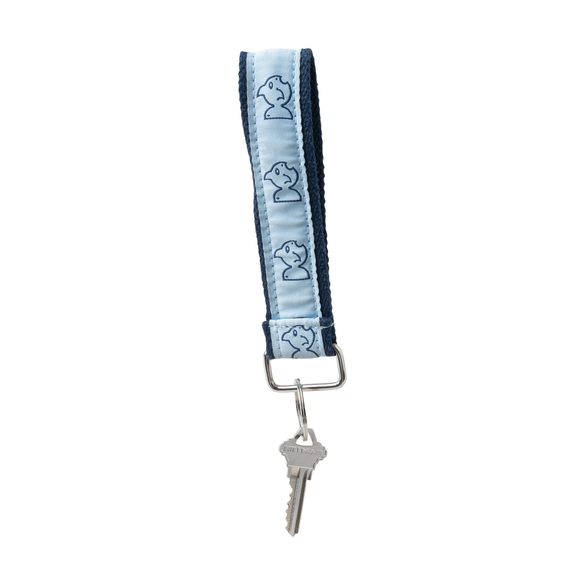 Keychain with blue strap featuring prodoh logo with light blue background