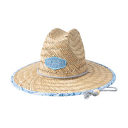 kids straw sun hat with blue band and prodoh logo