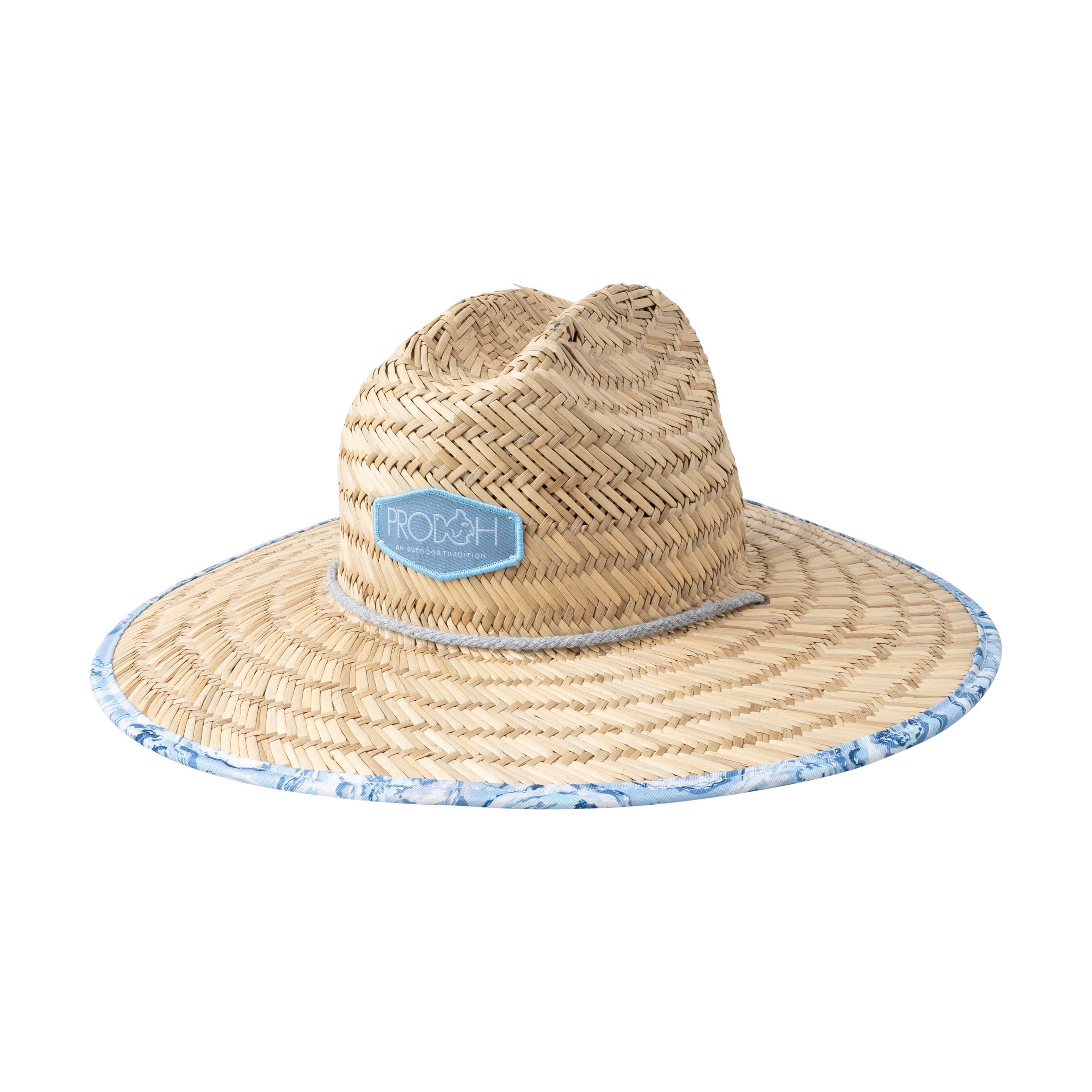 Adult Straw Lifeguard Hat in Oyster Print