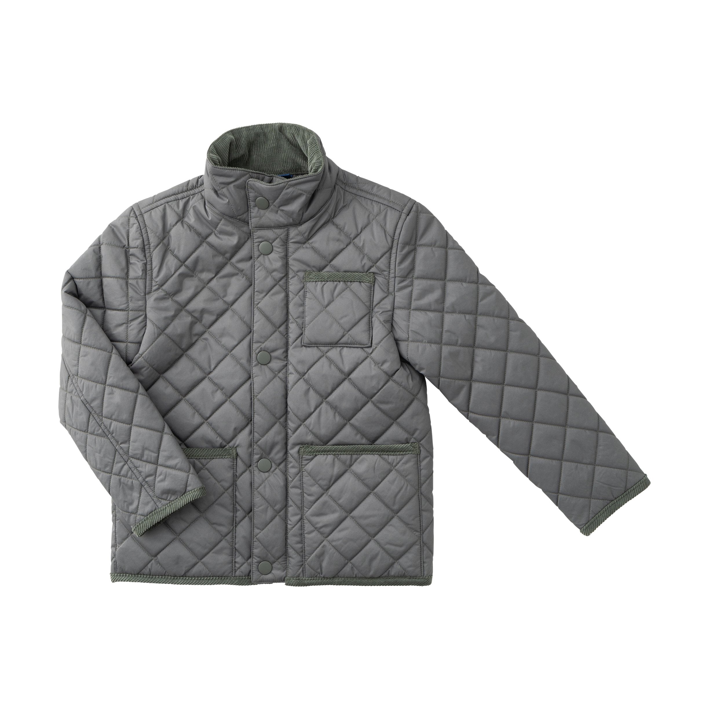 kids quilted barn jacket in fly fishing green by prodoh