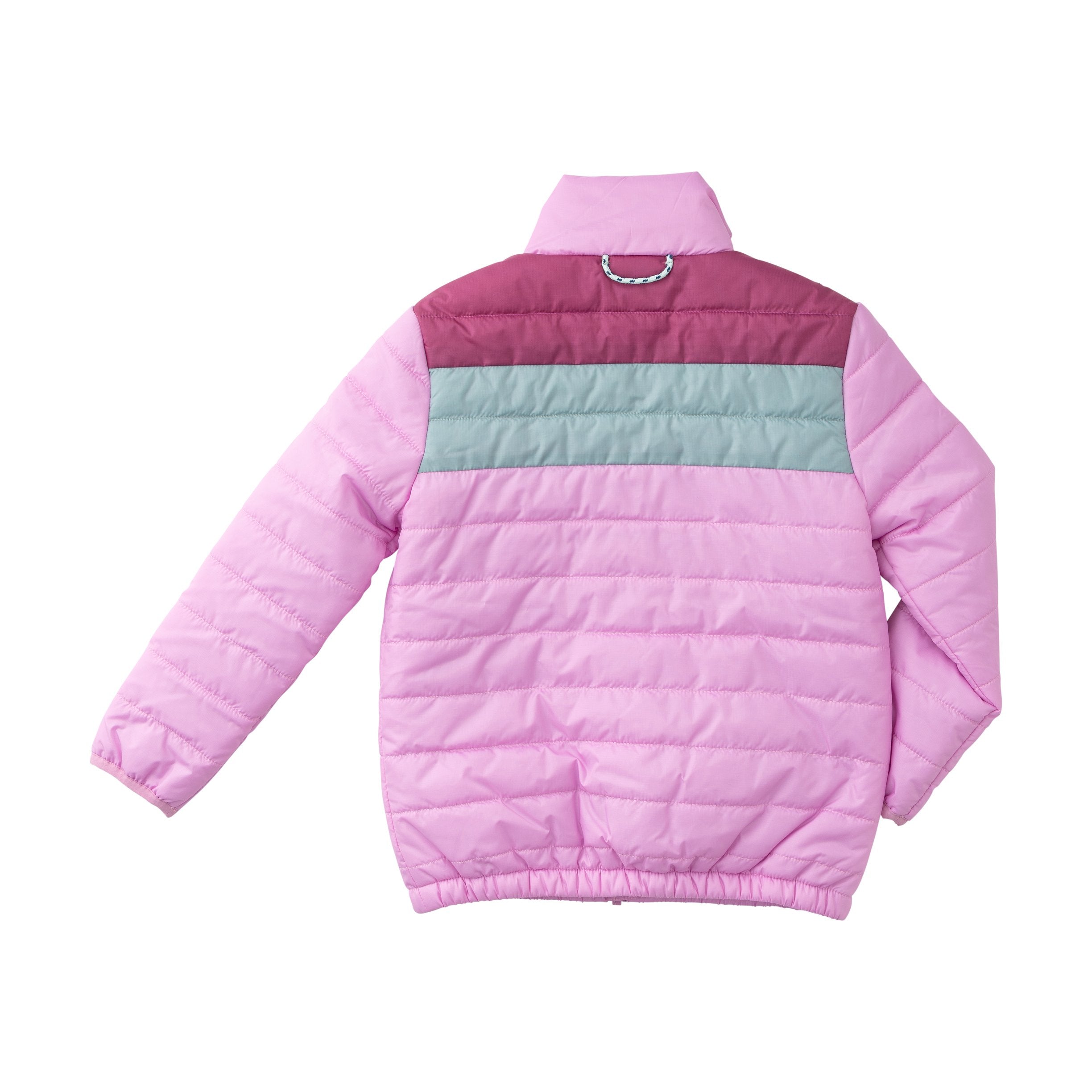 toddler and youth girls winter jacket with colorful stripes