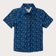 Boys' Short Sleeve Button Down Shirt in Fishing Lures Print