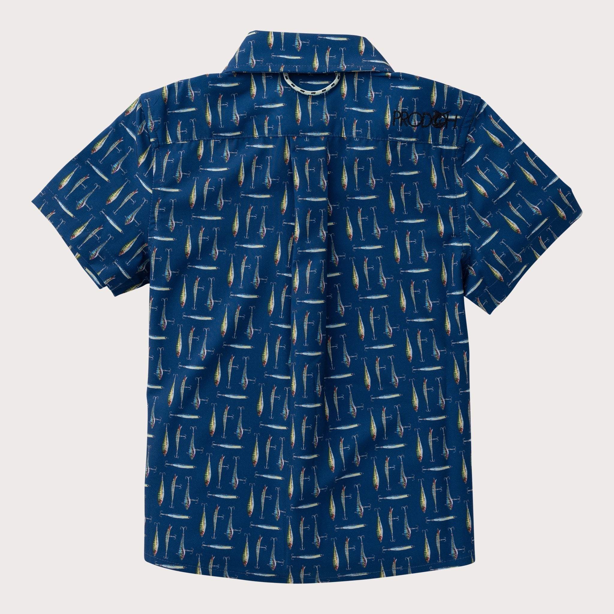 Boys' Short Sleeve Button Down Shirt in Fishing Lures Print