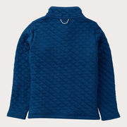 Kids' Quilted Zip Pullover in Navy Peony