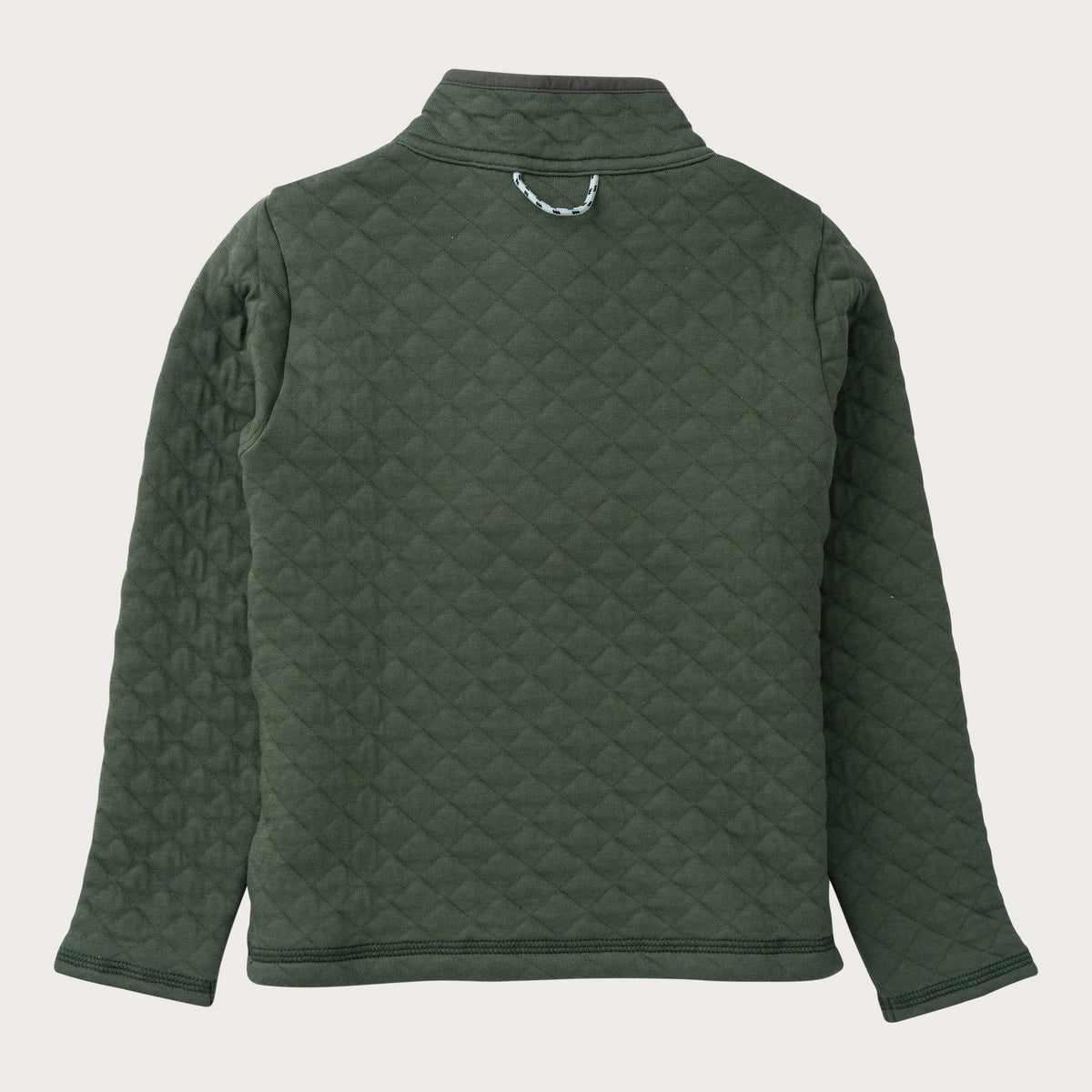 Kids' Quilted Zip Pullover in Camping Green