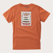 Boys' Short Sleeve Cotton T-shirt in Brandied Melon with Canoe Art