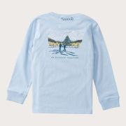 Boys' Long Sleeve Cotton T-shirt in Cashmere Blue Skating Scene