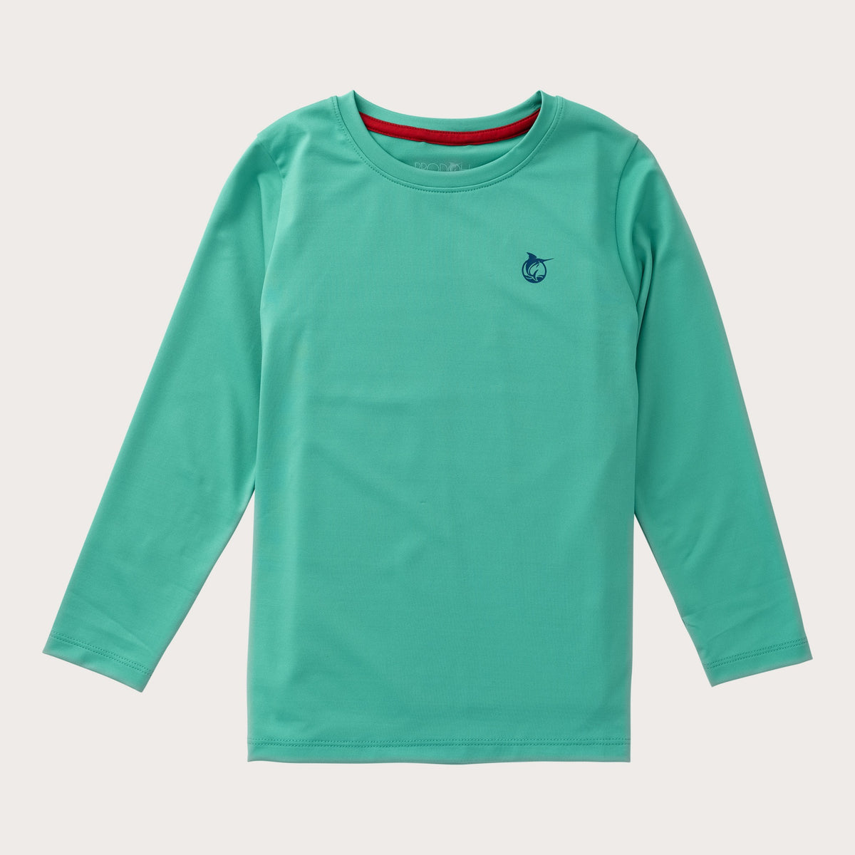 Kids' Pro Performance Long Sleeve T-shirt in Holly Green with PRODOH Logo and Santa Hat