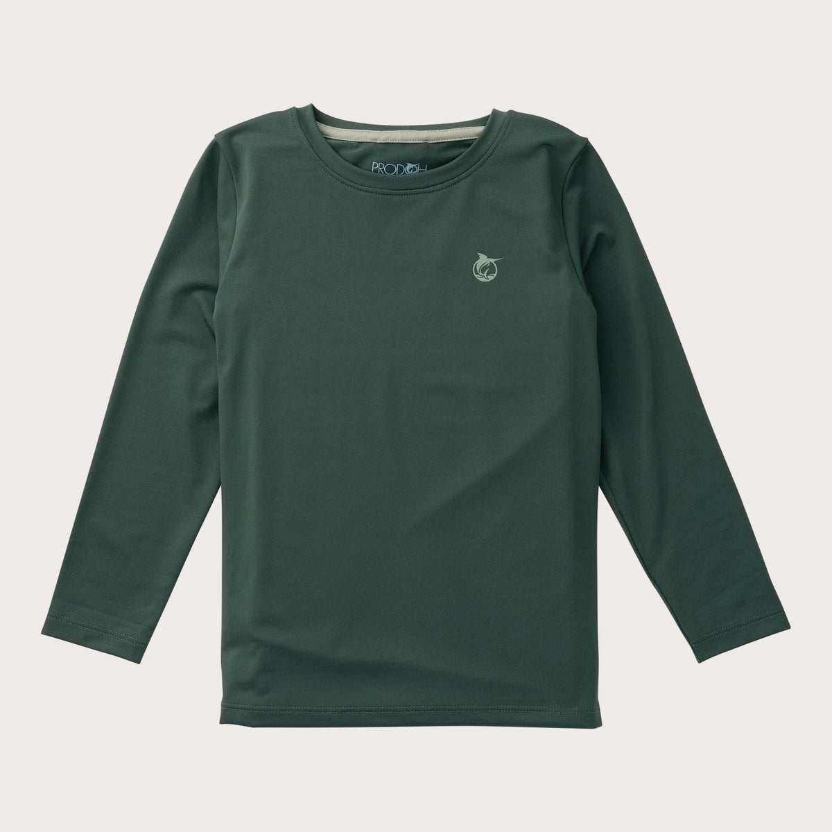 Boys' Pro Performance Long Sleeve T-shirt in Camping Green with Campout Art
