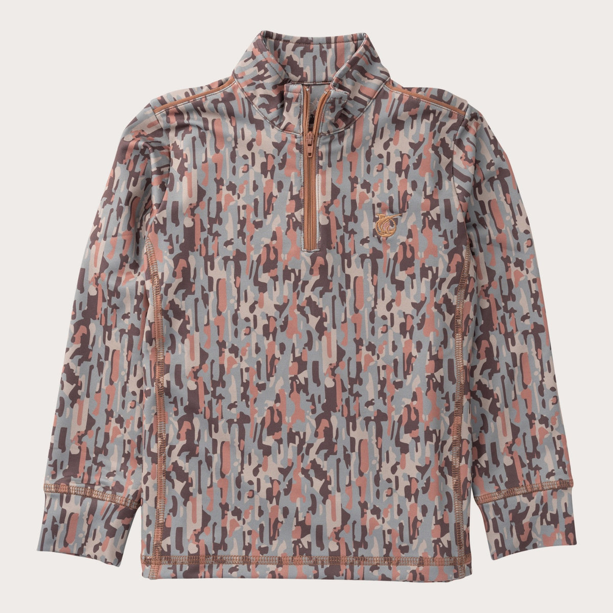 Boys' PRO Performance 1/4 Zip Pullover in Neutral Stay in the Lines Camo