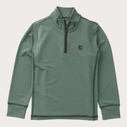 Boys' PRO Performance 1/4 Zip Pullover in Camping Green Stripe
