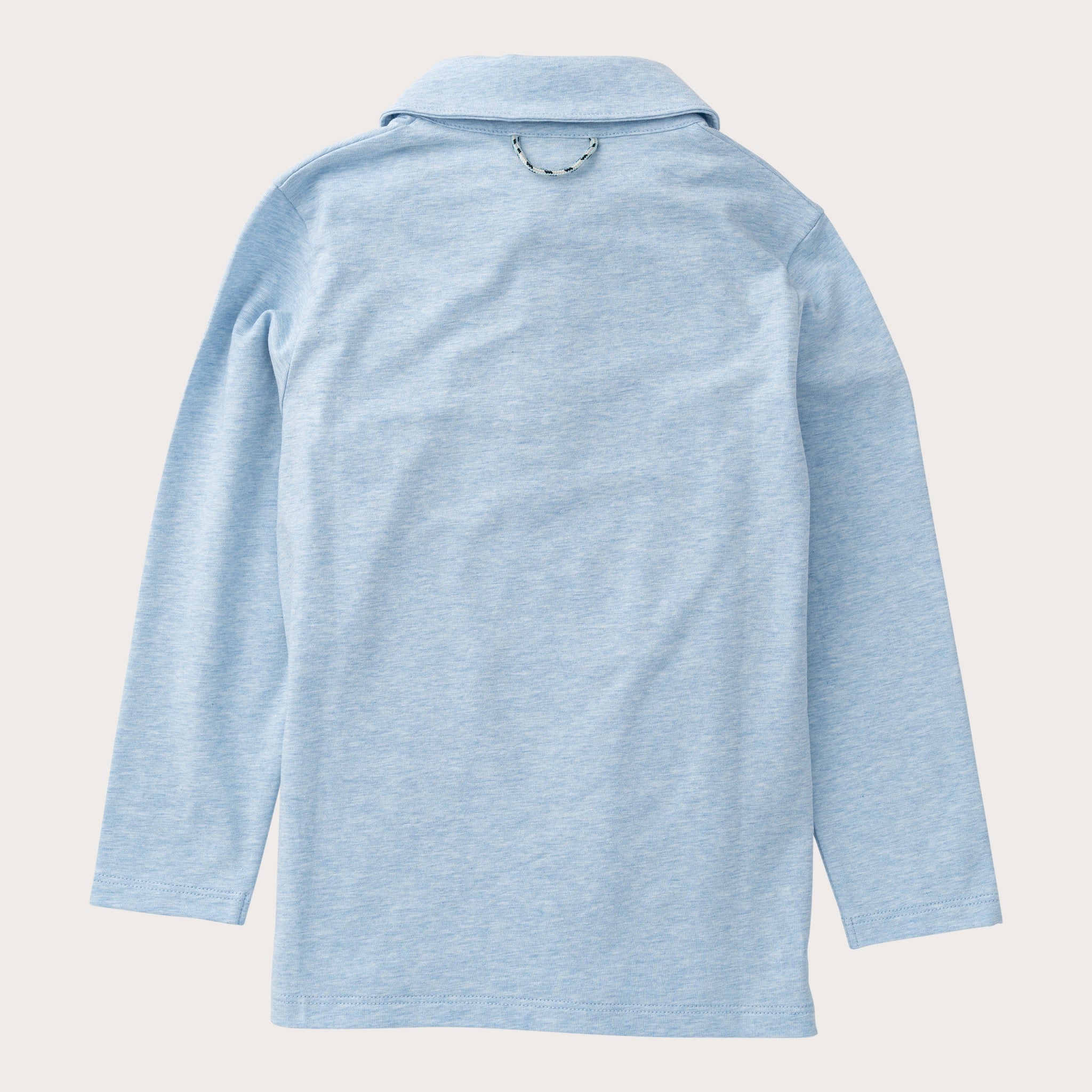 Boys' Long Sleeve Cotton Polo in Cashmere Blue
