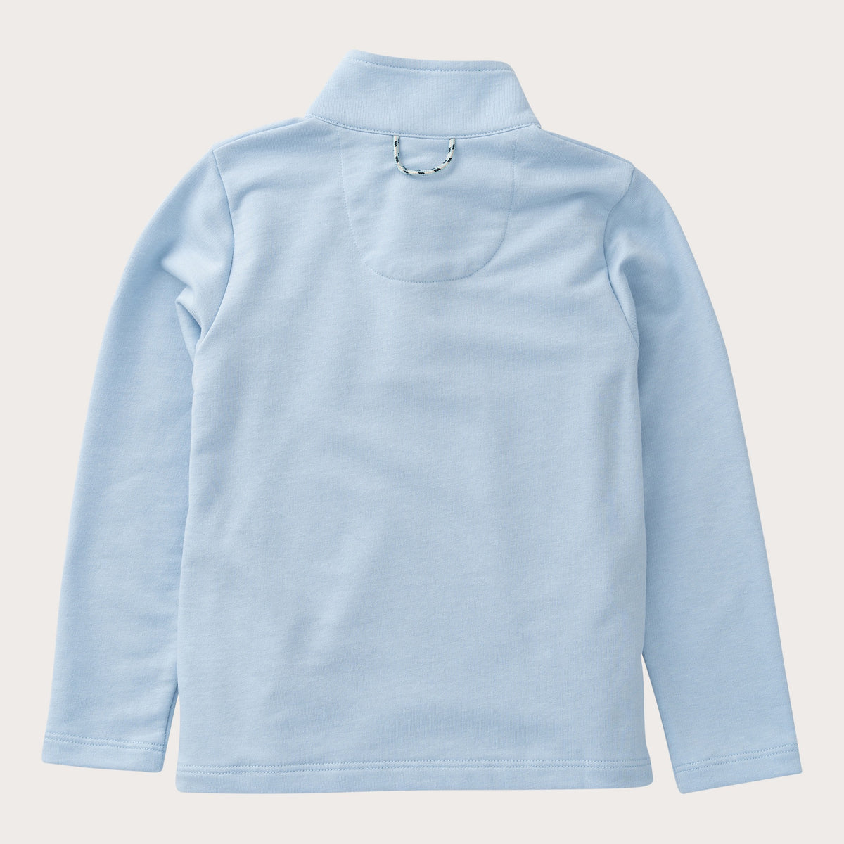 Boys' Sporty Snap Pullover in Cashmere Blue with Plaid Liner