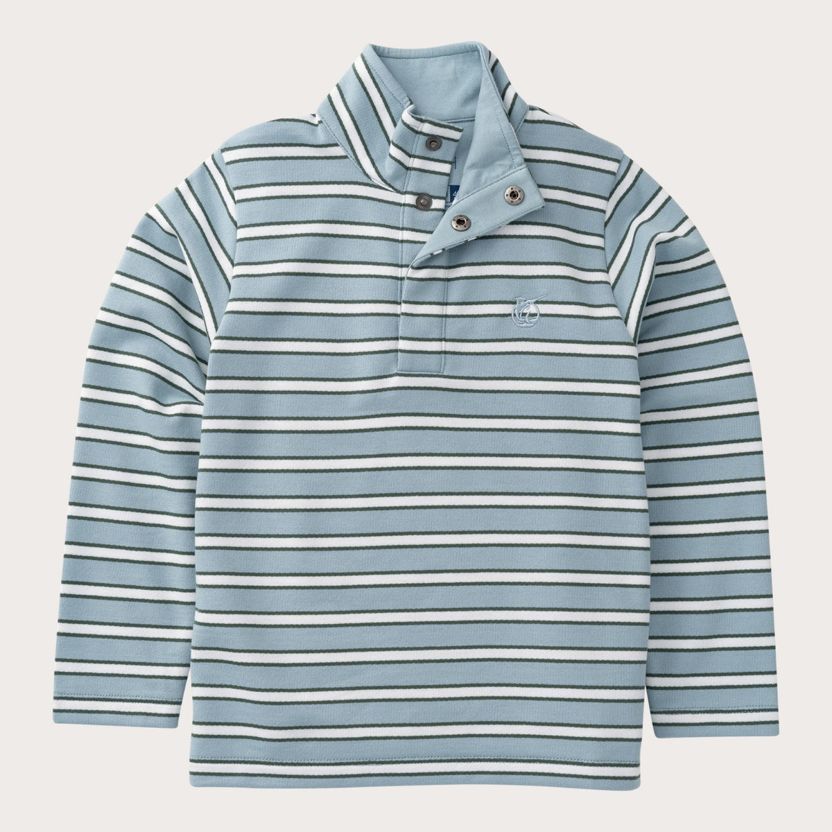 Boys' Sporty Snap Pullover in Arona Blue Stripe