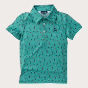 Boys' Short Sleeve Pro Performance Polo Shirt in Nutcracker Print