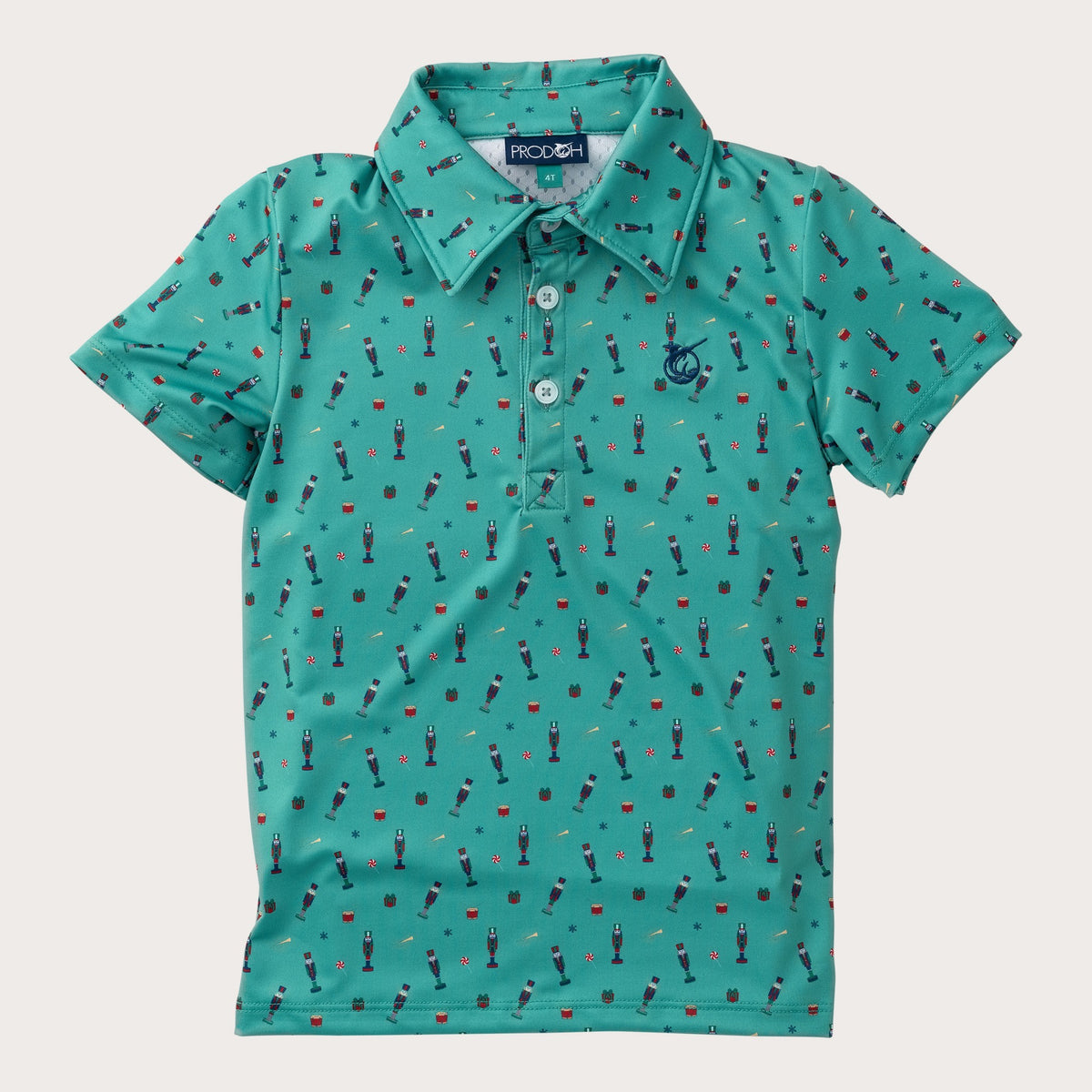 Boys' Short Sleeve Pro Performance Polo Shirt in Nutcracker Print
