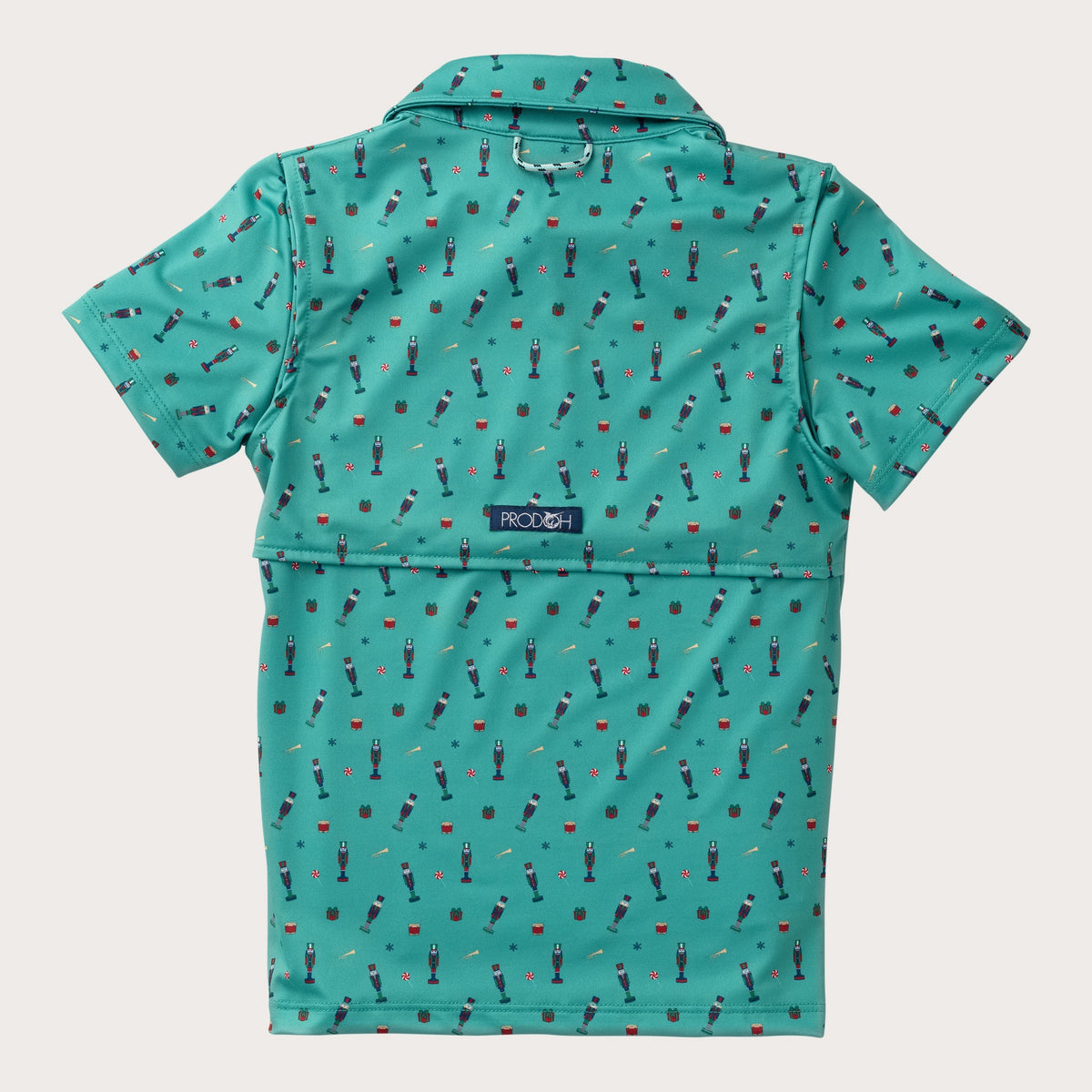 Boys' Short Sleeve Pro Performance Polo Shirt in Nutcracker Print