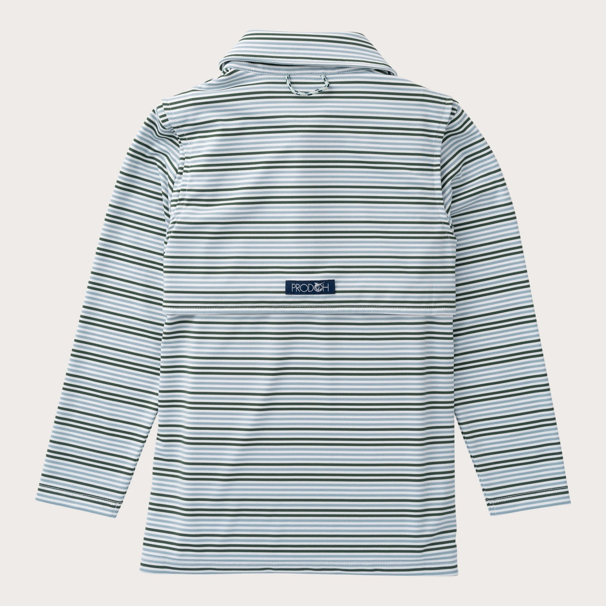 Boys' Long Sleeve Performance Polo in Arona Blue and Camping Green Stripe