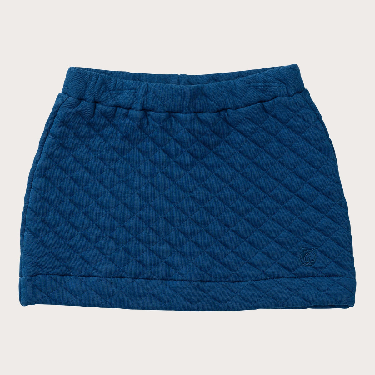 Girls' Quilted Skirt in Navy Peony