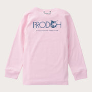 Girls' Long Sleeve Cotton T-shirt in Pink Lady with PRODOH Logo
