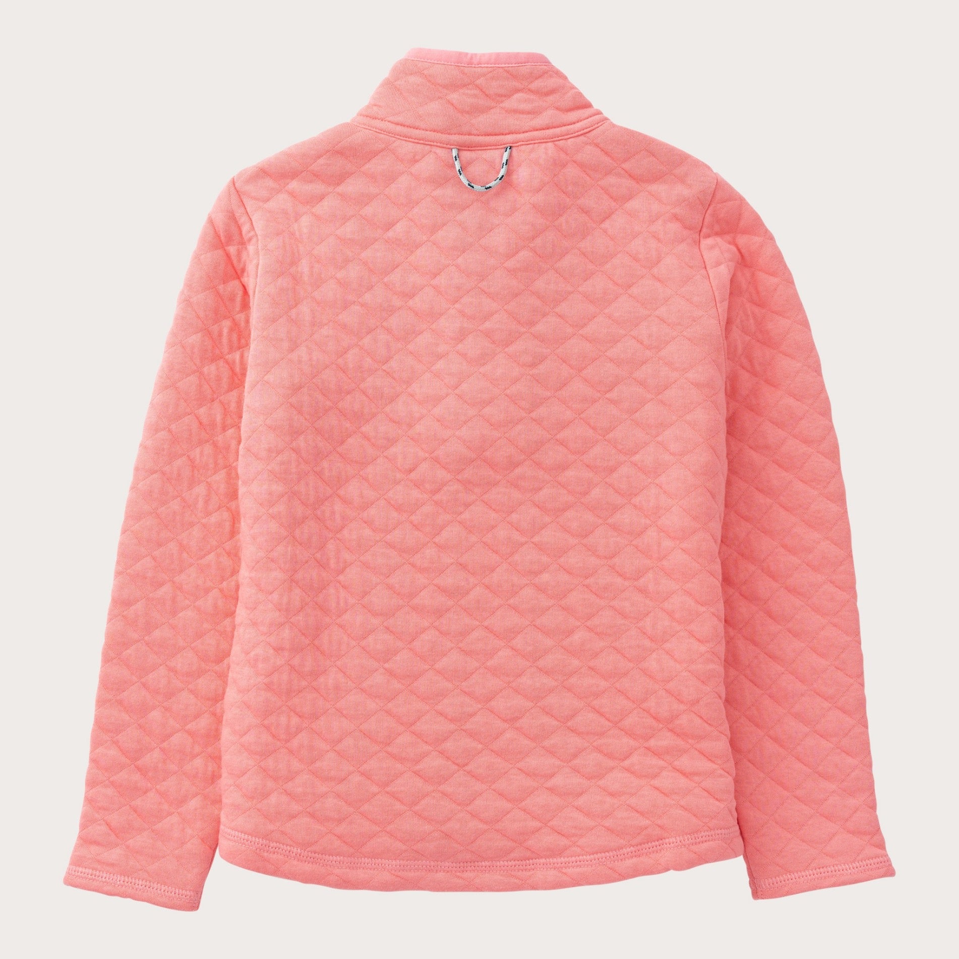 Girls' Quilted Zip Pullover in Geranium Pink