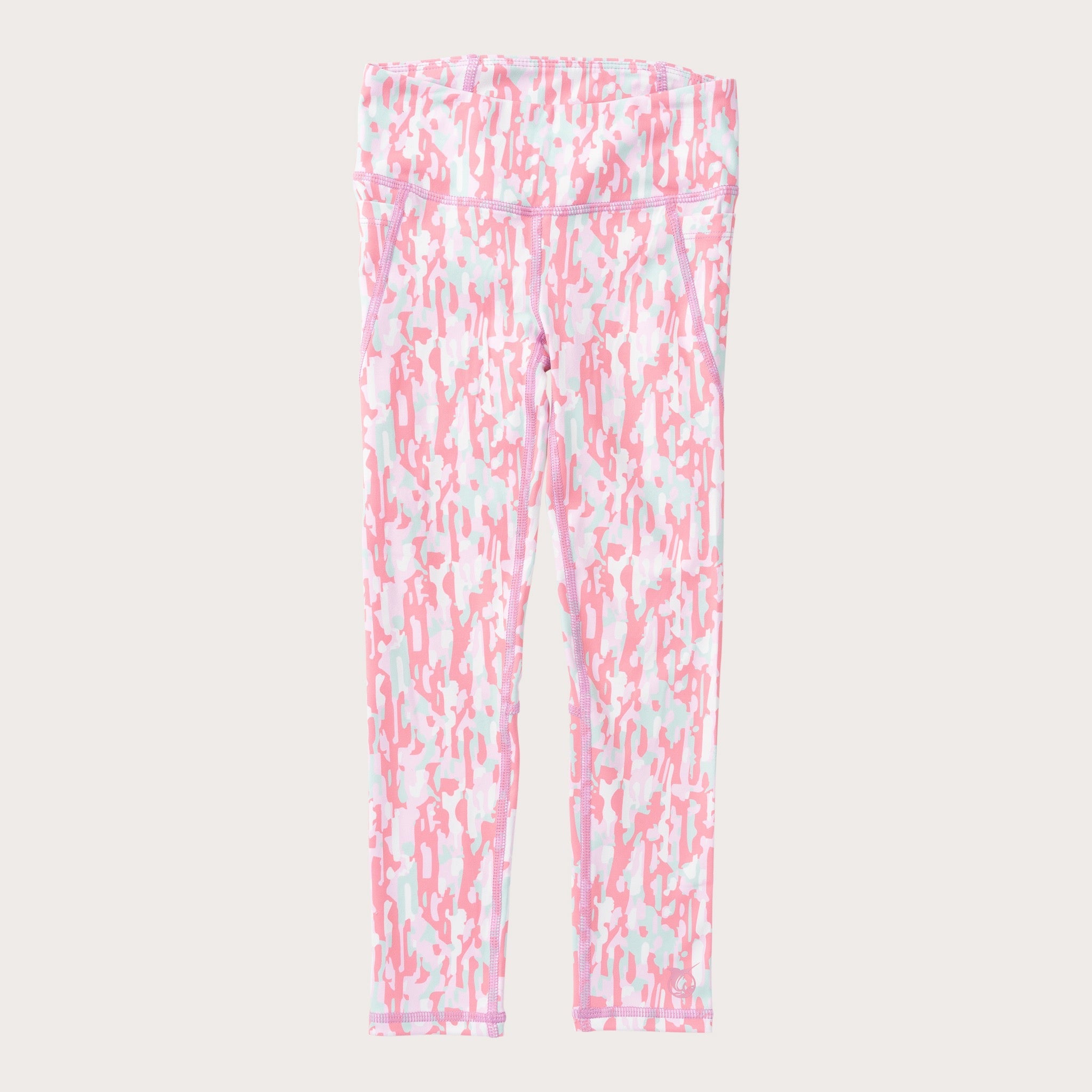 Girls' Athletic Legging in Geranium Pink Camo