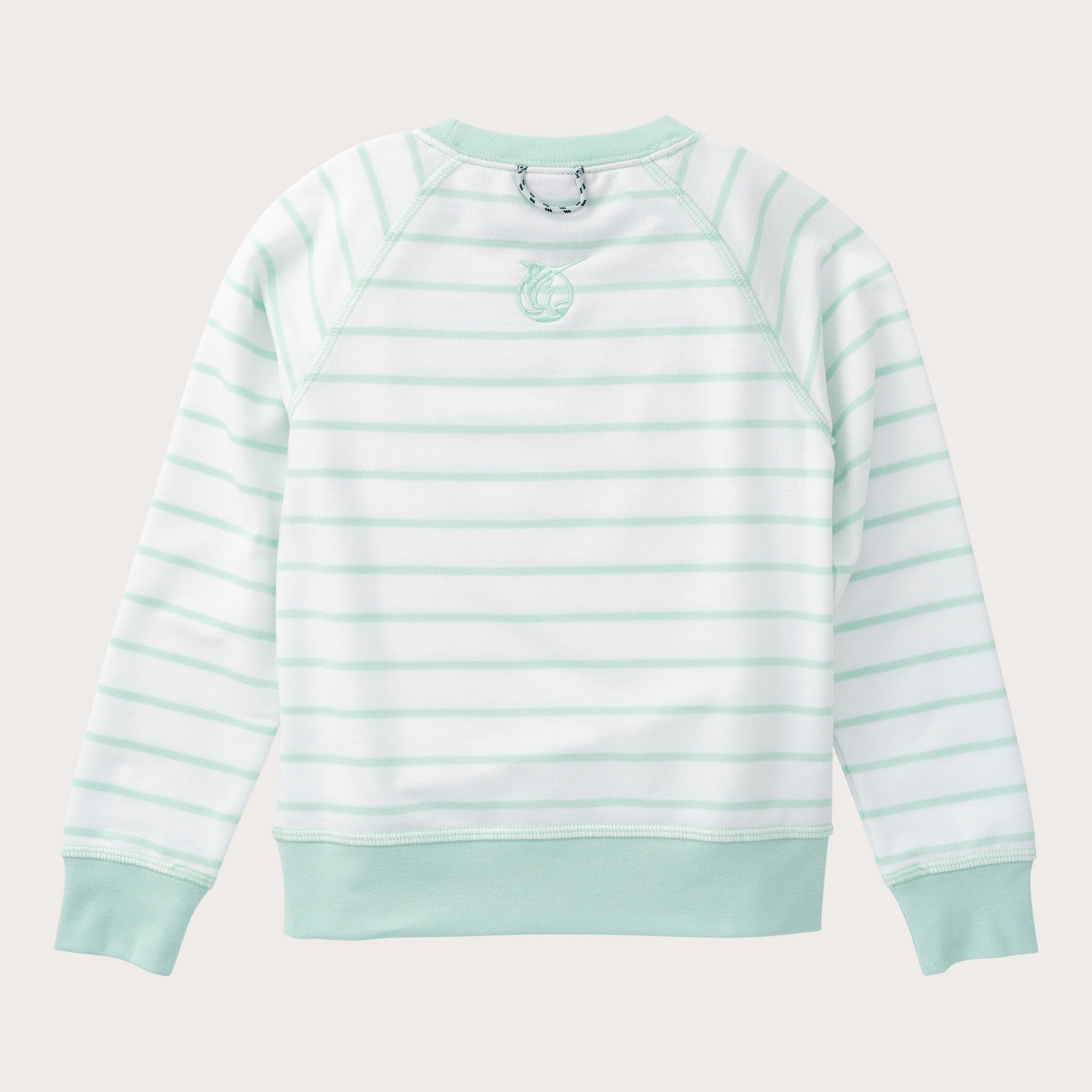 Girls' Classic Crew Control Sweatshirt in Mint Green Stripe