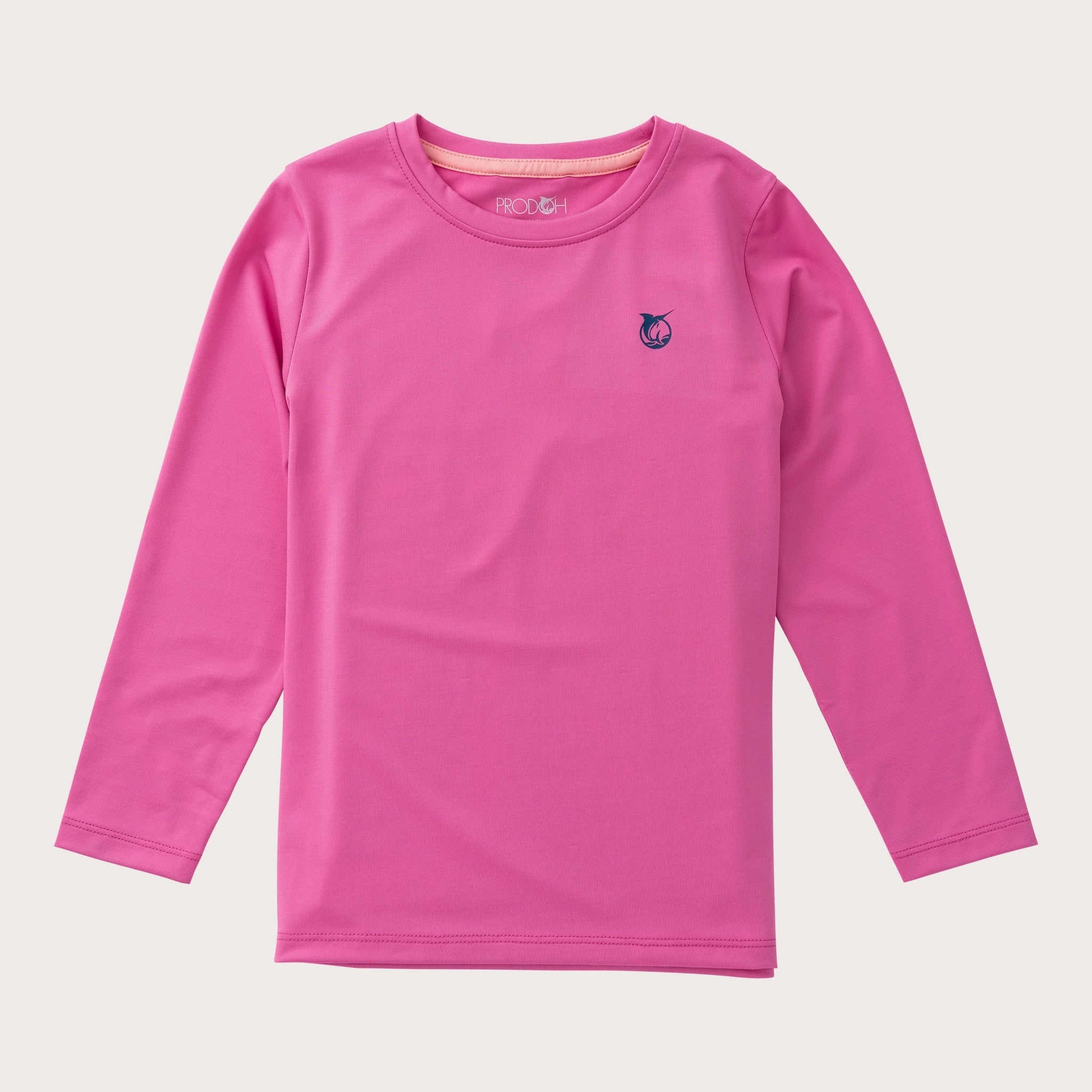 Girls' Pro Performance Long Sleeve T-shirt in Phlox Pink with Rainbow Trout Art