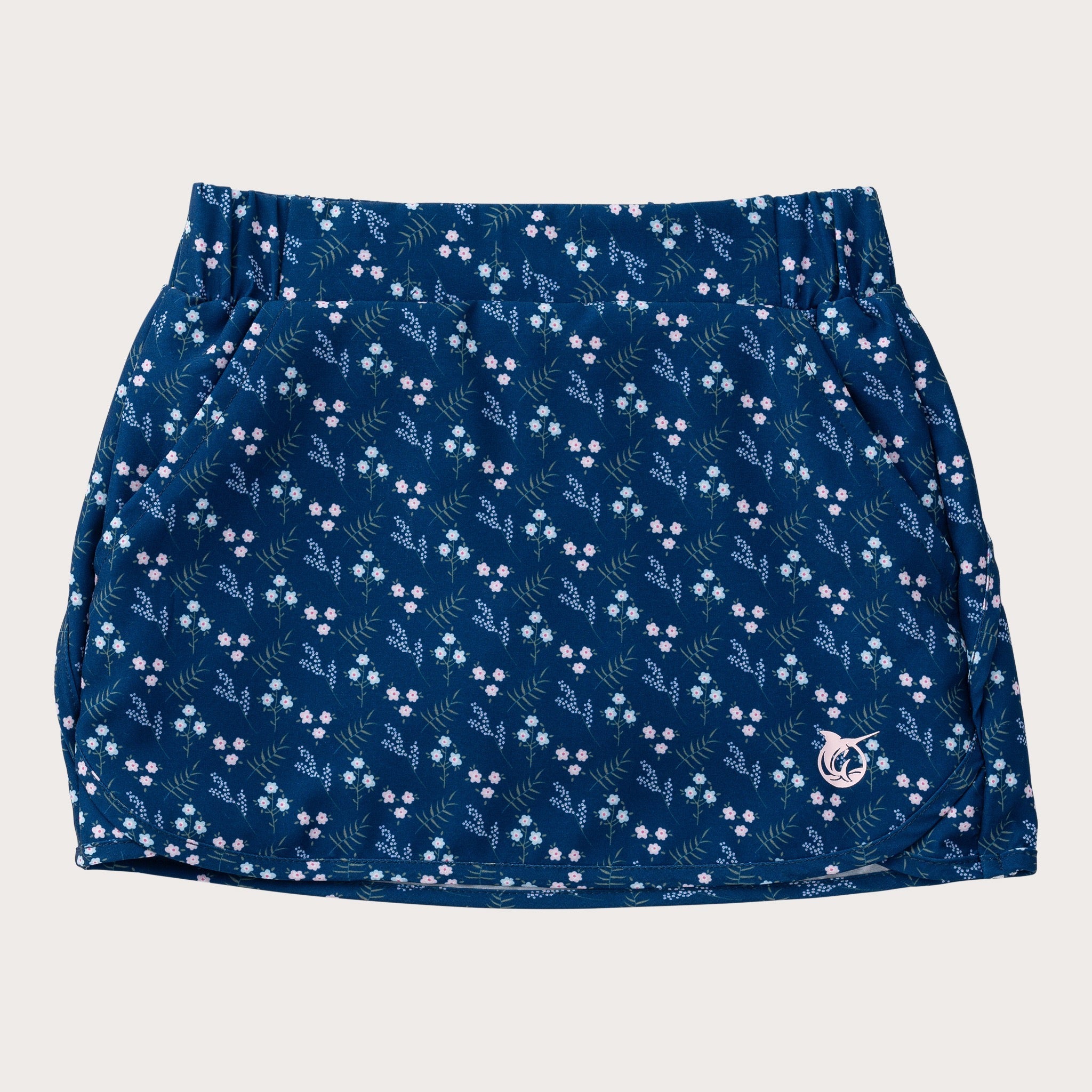 Girls' Carolina Catch Skort in Navy Peony Ditsy Floral