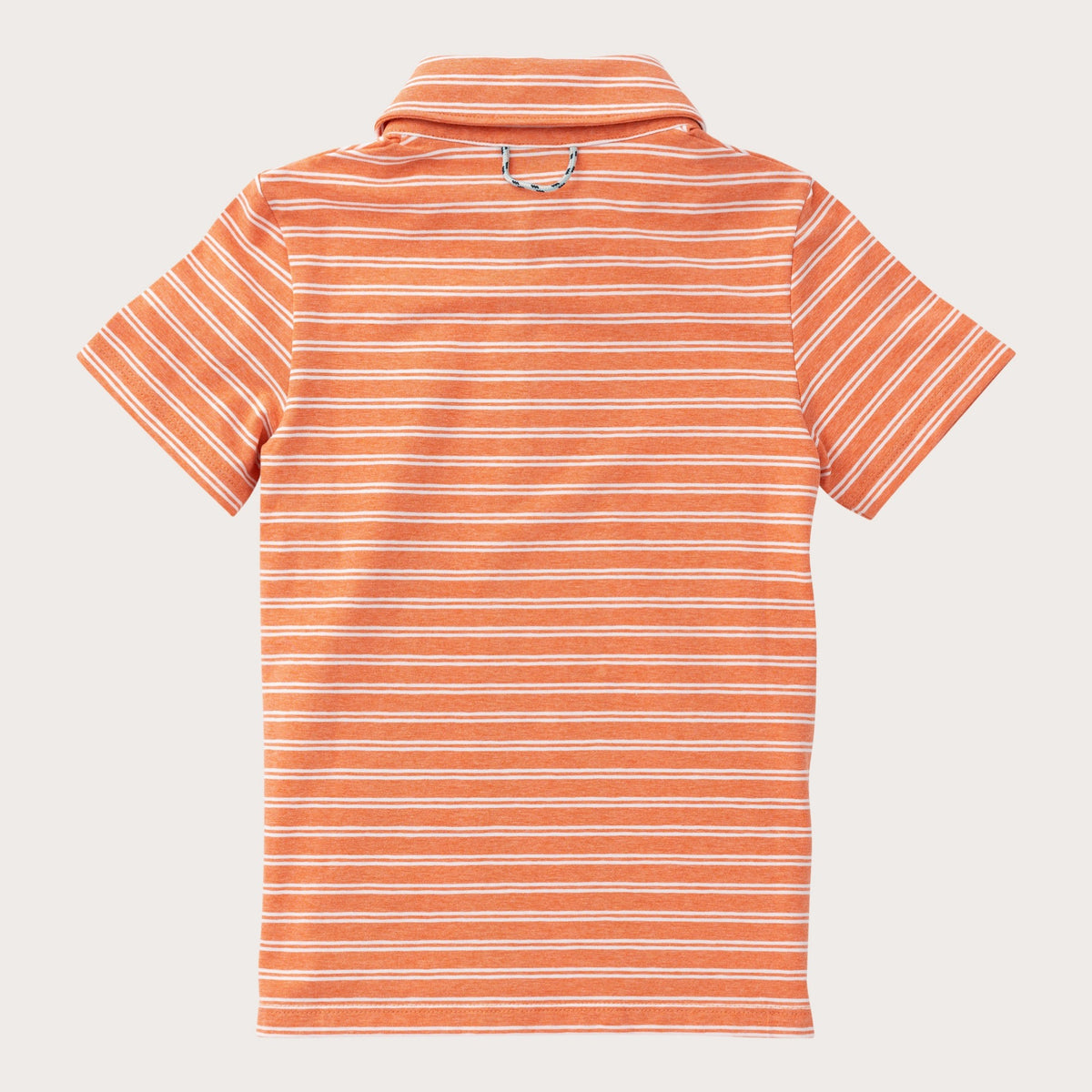 Boys' Short Sleeve Cotton Polo in Melon Stripe