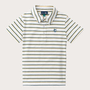 Boys' Short Sleeve Cotton Polo in Ochre Stripe