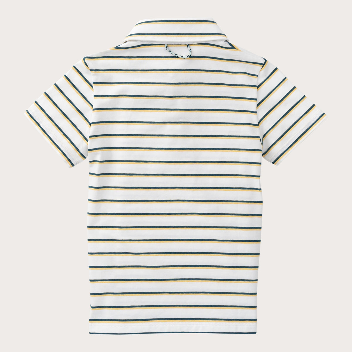 Boys' Short Sleeve Cotton Polo in Ochre Stripe