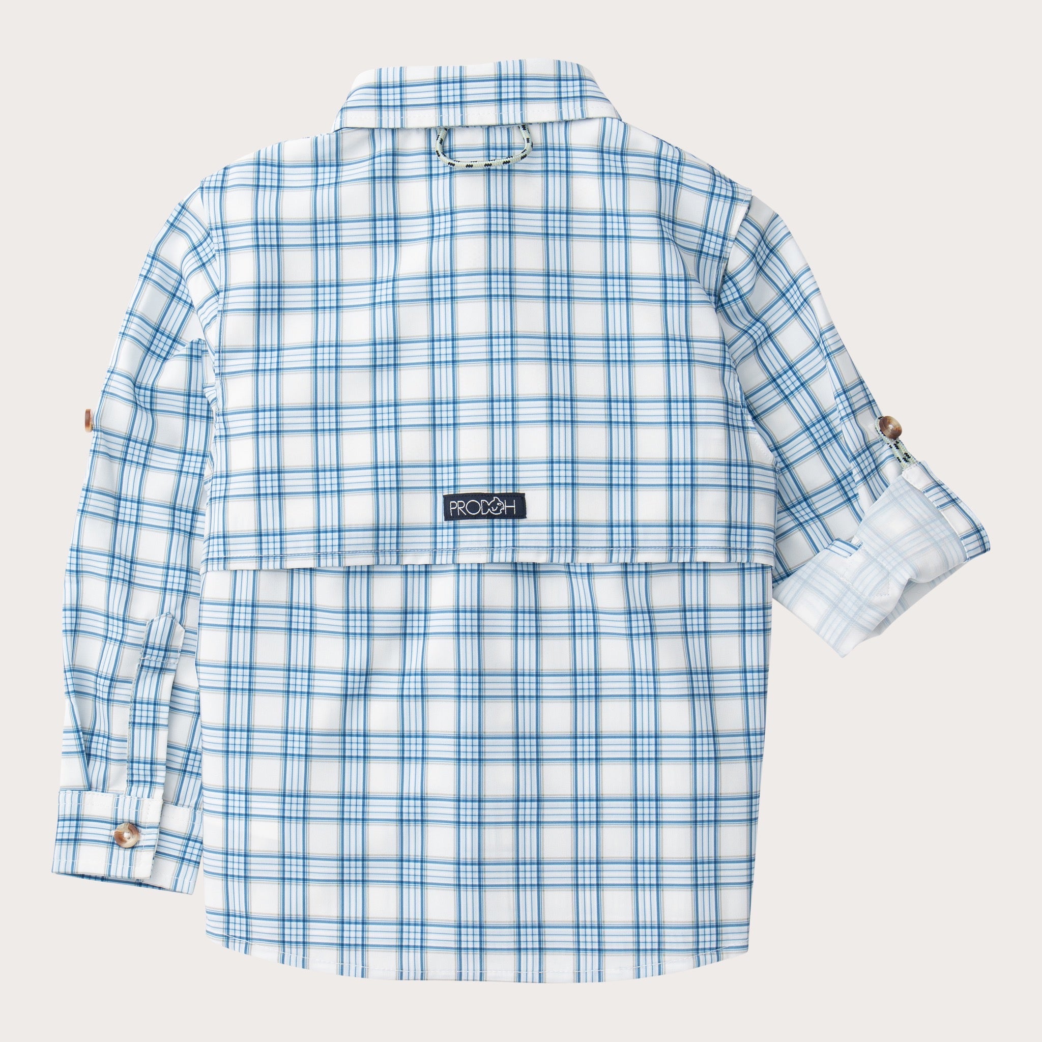 Boys' Long Sleeve Founders Kids Fishing Shirt in Cashmere Blue Plaid