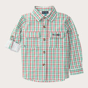 Boys' Long Sleeve Founders Kids Fishing Shirt in Holiday Plaid