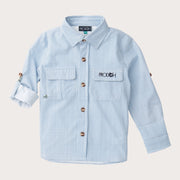 Boys' Long Sleeve Founders Kids Fishing Shirt Navy Blue Peony Surfside Plaid