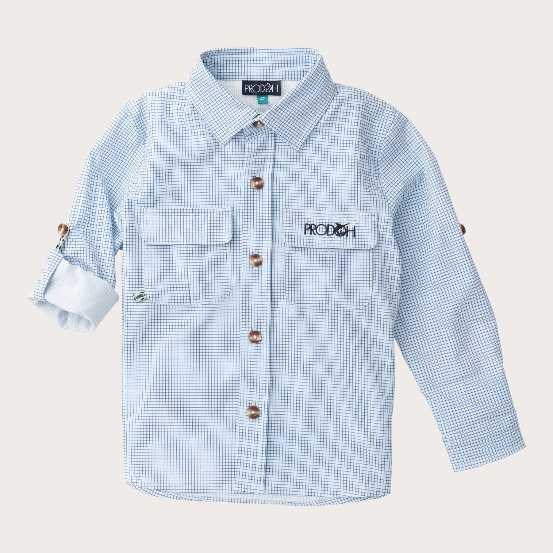 Boys' Long Sleeve Founders Kids Fishing Shirt Navy Blue Peony Surfside Plaid
