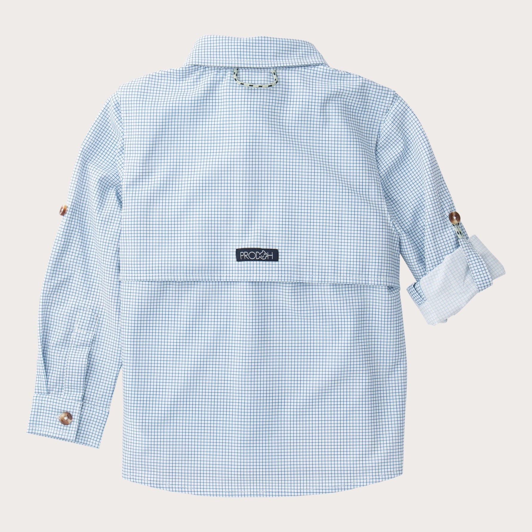 Boys' Long Sleeve Founders Kids Fishing Shirt Navy Blue Peony Surfside Plaid