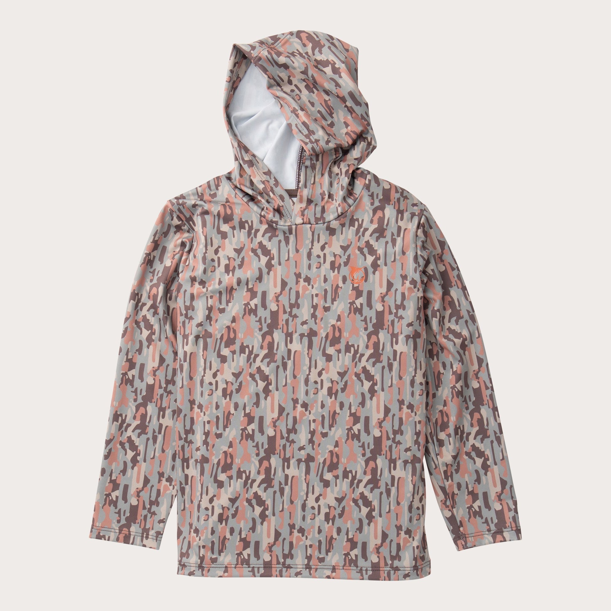 boys camo-patterned long-sleeve hoodie t-shirt
