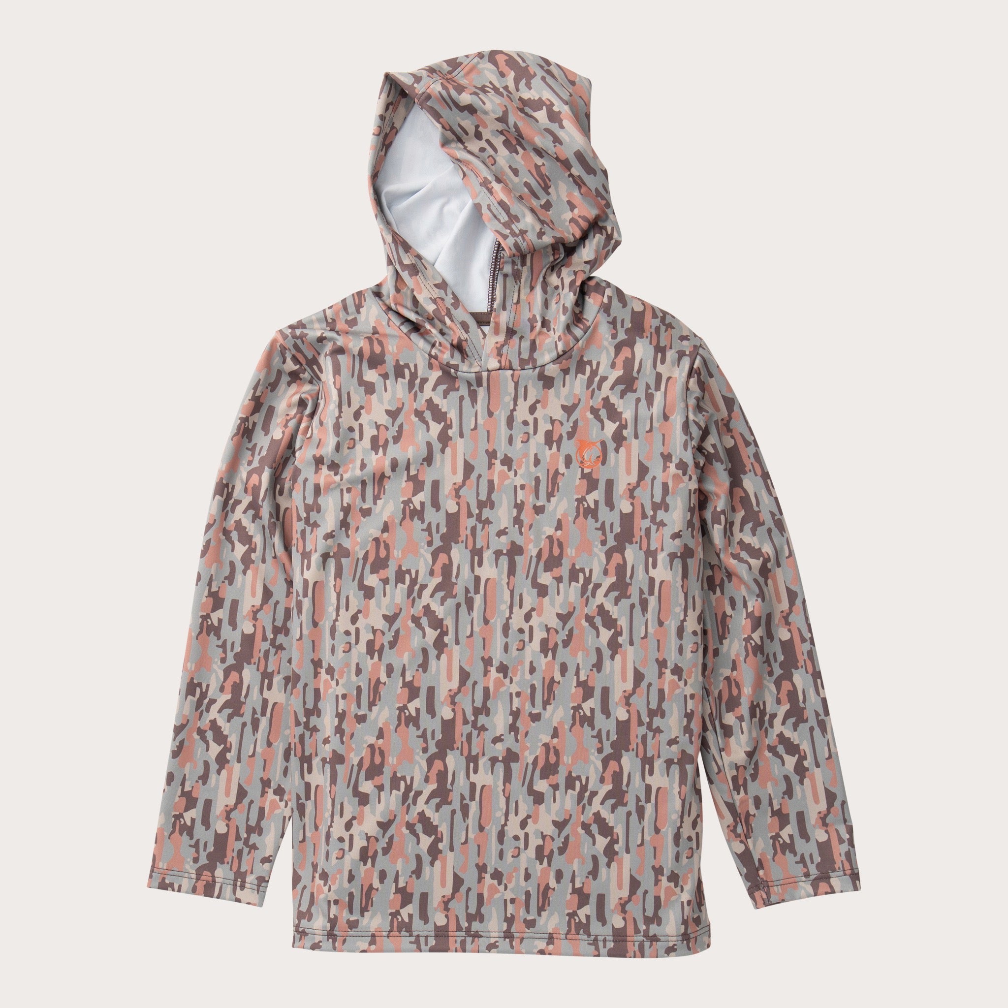 boys camo-patterned long-sleeve hoodie t-shirt